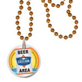 Round Mardi Gras Beads with Decal on Disk - Orange